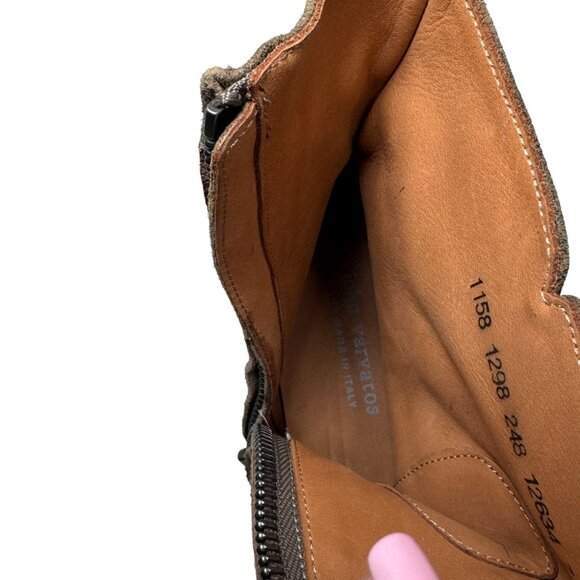 $698 John Varvatos Collection Morrison Sharpei Leather Boots Brown Khaki size 7 - Picture 9 of 11